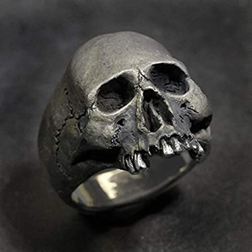 Vintage Hommes Punk Squelette Anneau Gothique Punk Fantôme Tête Tête De Mort Anneau Hip-hop Hommes Horreur Squelette Locomotive Rock Biker Bijoux