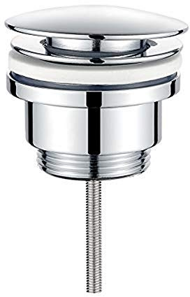 Ibergrif M20509 Bonde de Lavabo Clic Clac avec/sans Trop-Plein - Bouchon Vidage Salle de Bain en Métal Argenté, Robuste et Installation Facile