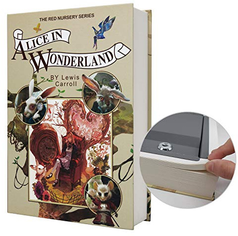 Echtes Papiertransferbuch sicher für Schmuck, Geld und Bargeld, hohl mit verstecktem Fach, Schlüssel und Zahlenschloss (SCHLÜSSEL, Alice)