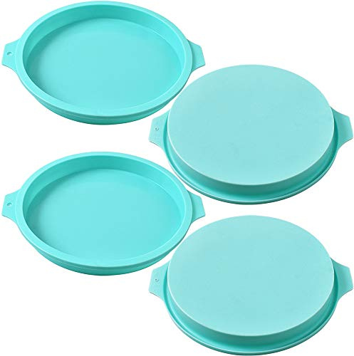 Newk rund kakform, 4-pack silikonskivliknande form för tårta, hartsunderlägg, handgjord tvål – 20 cm