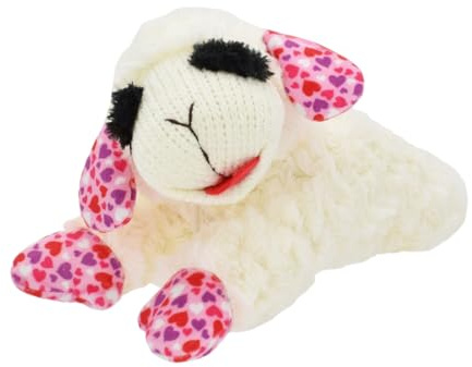 Lamb Chop Valentine's Day Hearts Plush Dog Toy, 10.5