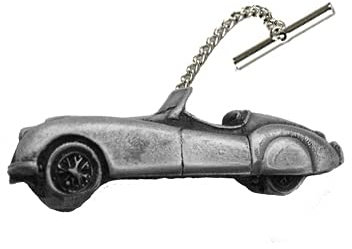 Krawattennadel mit Kette XK 120 Roadster ref103, Zinn-Effekt