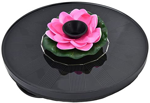 Pompe Solaire pour Fontaine et Nénuphar - Mini Fontaine d'Eau Flottante pour Piscine, Étang, Jardin, Bains d'Oiseaux en Plein Air (Rose)