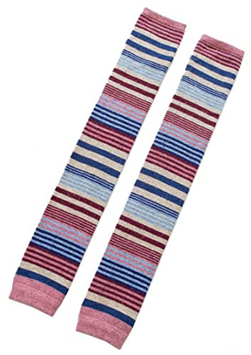 通用 Stulpen Damen Streife Bunte Beinstulpen Overknee Lange Winter Beinwärmer Gestrickt Verdicken Beinstulpen Ballett Fitness Yoga Tanz Strumpf Wollstrumpf (Pink)