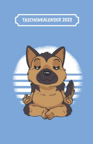 Taschenkalender 2022: Terminplaner mit Uhrzeiten (5-20 Uhr), 1 Woche 2 Seiten, A5 Tagesplaner mit Zeit, Yoga, Hund