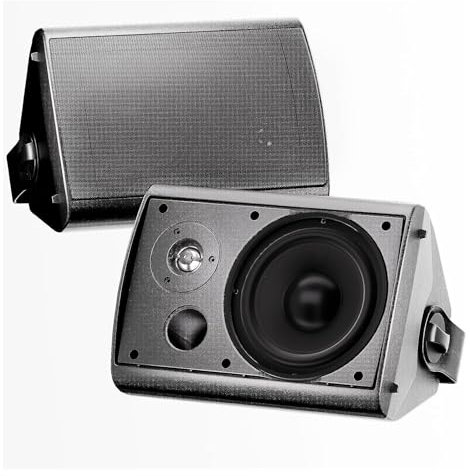STUDIOFINIX 6.5 Pollici Altoparlanti Montaggio A Parete 2 Way Passive Outdoor Speakers System-400W/Pair, Heavy Duty ABS Materiale per Patio Home Garage Poolside (Nero)