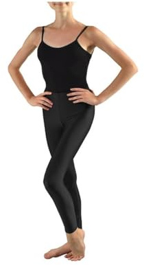 Prime fashions Leggings brillants sans pieds pour filles, gymnastique, ballet, danse en nylon pour enfants, Noir , 7-8 ans
