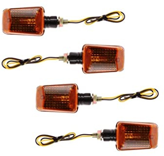 Streetparts24 Blinker-Set Schwarz Orange Klein 12V E-geprüft passend für Motorrad, Roller, 4 Stück