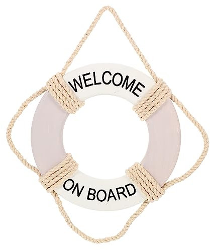 MAGICLULU Mittelmeer Boje Rettungsring Wandverzierung Wanddekoration Im Mediterranen Stil Wandkunst Rettungsring Aus Holz Heimdekorationen Schwimmring Seil Kinderzimmer