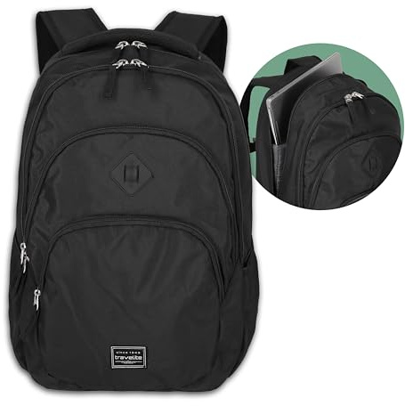 Travelite Unisex basic-ryggsäck melange bagage – handbagage (1-pack), svart, 22 Liter (15.6 Zoll laptop), Klassisk