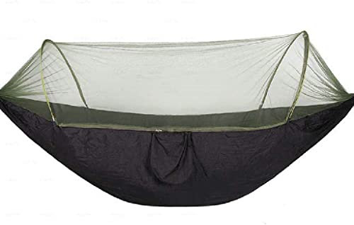 1-2 Personen Outdoor Camping Hängematte Fallschirmstoff Hängebett Reisen Jagd Schlafen mit Moskitonetz (Farbe: Argento, Größe: Talla ?nica) (A Talla ?nica)