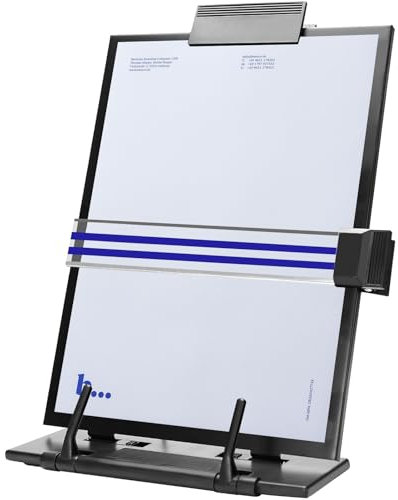 Makamsui Papierständer, Dokumentenhalter für den Schreibtisch beim Tippen, Metall-Aktenordner, Management, Kopierhalter zum Tippen von Sprachen, Lesen, A4, Brief, Musikbuch, Tablet für einfache