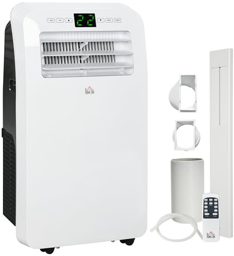 HOMCOM Portable Air Conditioner 12000 BTU, 3-in-1 Cooling, Fan & Dehumidifier Mode, Mobile Air Conditioning Unit with Digital Display, Remote Control, 24H Timer, Window Kit for Rooms up to 35㎡