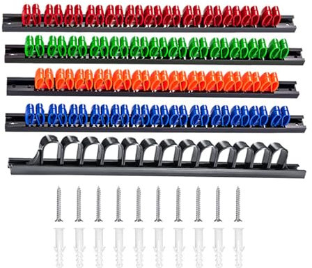 EBVincxmk 5 x Schraubendreher und Schraubenschlüssel, Handwerkzeughalter, Schraubenschlüssel, Wandhalterung, Rack für Garage