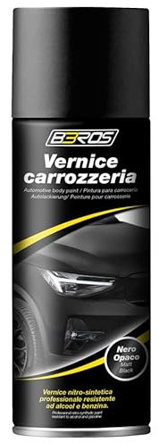 BBROS Vernice Carrozzeria Nero Opaco 400ml | Stucco Carrozzeria Auto | Carteggiabile | Riempitivo | Graffi