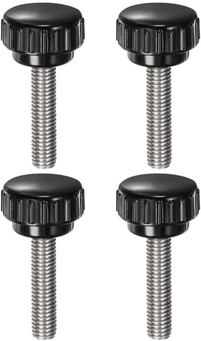 QUARKZMAN 4 Stück Rändelschraube mit Gewinde M8 x 35mm x 25mm Edelstahl 304 | Rundkopfschraube, Rundgriffbolzen Klemmknöpfe 25mm Handknöpfe Daumenschrauben Spannschraube, Für Industrie Maschine