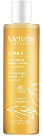 Melvita - Gel Douche - L'Or Bio - Nettoyant Corps Sans Sulfate - aux 5 Huiles Précieuses - Oméga 3, 6, 9-150 ml