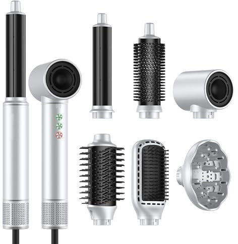 Air Styler Set Magic Styler Magic Styler 7 in 1 Wth 110000 RPM High Speed Magic Hair Styler Air Styler, Hot Air Brush, Diffuser Hairdryer, Air Curler, Ionic Hairdryer, Air Styler for Fast Drying