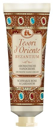TESORI D'ORIENTE | Handcreme BYZANTIUM | zarte Handcreme mit schwarzer Rose und Labdanum | Wellness-Ritual für Körper & Sinne | 75ml