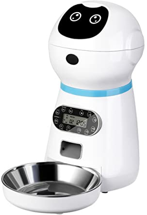 BESPORTBLE Alimentador Inteligente para Mascotas Dispensador Automático Temporizado para Gatos y Perros Comedero con Voz Tu Mascota Mientras Estás