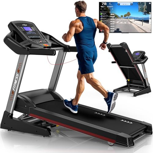CharonFit Laufband für Zuhause Klappbar mit Steigung: 160KG Tragfähigkeit, Max 20kmh Geschwindigkeitspanne, 20 Automatische Neigung, 25 Voreingestellte Programme