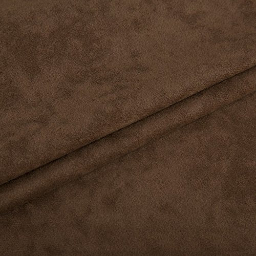 Fabreco ALVELLA Microfaser Meterware 3 M x 148 cm breit, Verlours, Möbelstoff, Polsterstoff, Dekostoff, Uni - Braun