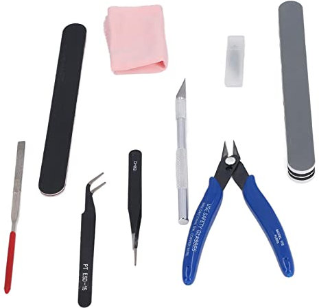 3D Printer Tool Kit, Deburring Tool 3D Printing, Pliers, Tweezers, File, Carving with Storage Box Model Tool Kit 3D Printer Accessories for 3D Printing and Crafts