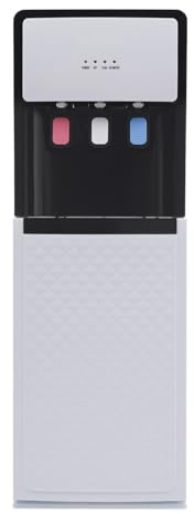 Dispensador de agua fría y caliente, dispensador de agua fría y caliente de 500 W, dispensador vertical de agua fría y caliente, 3 niveles de temperatura con protección contra hervir en seco, adecuado