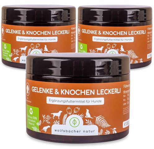 Gelenktabletten für Hunde als Snack | Gelenke & Knochen Leckerli 3 x | Mit Grünlippmuschel & MSM | Gelenkschutz, Knorpelpflege & Knochenaufbau | Unterstütz Gelenke und Knochen
