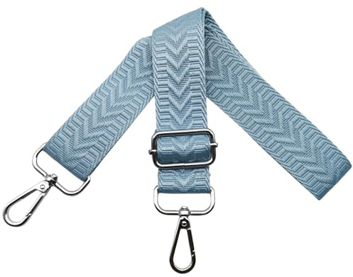 Taschengurte zum Wechseln Verstellbarer Schultergurt für Taschen, Breit 3.8 cm Schulterriemen mit Silber Karabiner Gurt für Damen Handtasche, Crossbody, Hellblau, U12