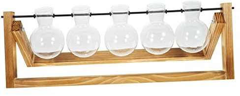 YARNOW 1set Stazione Di Propagazione Piante Con Supporto Vaso Idroponico Da Tavolo Per Decorazioni Domestiche e Ufficio Con Vasi Trasparenti Per Fiori e Piante Verdi