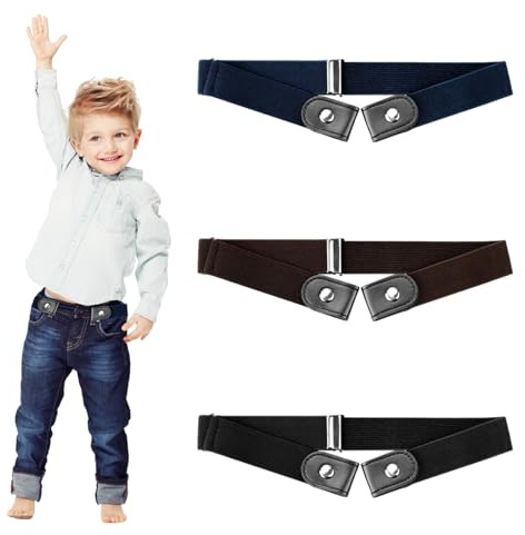 ZesNxj 3 Stück Gürtel Kinder Jungen, Kindergürtel Jungen mit elastischem Stretch-Material, Gürtel Kinder verstellbar & schnallenlos für Jeans, Hosen & Schuluniformen