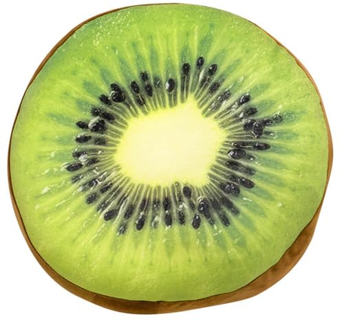 champracer Kiwi - Cuscino di peluche con frutta, 40 cm, rotondo, per bambini, in kiwi 3D, per divano, sedia, divano, frutta, mangiare, sedia (20 cm)