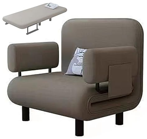 Schlafsessel Mit Bettfunktion 3-in-1 Schlafsofa Umwandelbar Mit Armlehnen Ergonomie Chaiselongue Robuster Stahlrahmen Für Wohnzimmer, Schlafzimmer(Gray,192 * 80 * 28cm)