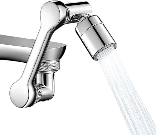 XVZ Drehbarer Wasserhahn Aufsatz, Wasserhahn Verlängerung mit 1080-Grad-Drehung & 2 Strahlarten - Universeller Dreh-Aufsatz für Küche und Bad