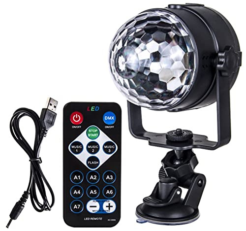 Luci per DJ per Feste, Luce della discoteca palla DJ. GUIDATO Proiettore Strobe Light Birthday Party Car Club Bar Karaoke Christmas(USB)