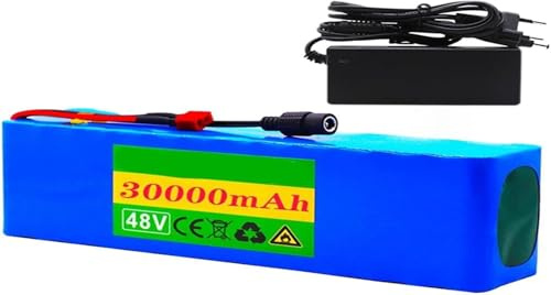 Batería De Iones De Litio Para Bicicleta Eléctrica, 48 V, 30 Ah, 13S3P, Con BMS Y Cargador Integrados, Para Scooters Eléctricos De 200 W A 1000 W. 48V 30Ah,XT60
