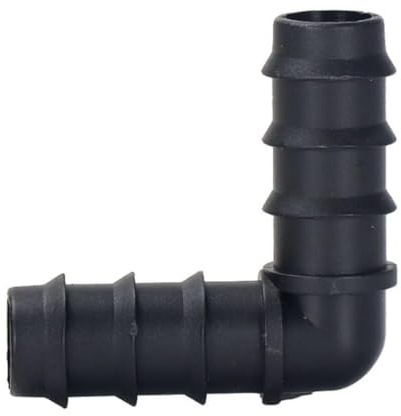 LUbrel PVC Pipe Fittings,5 Pcs Black 20mm Plastic PE Socket Elbow Tube Fittings, Garden Irrigation Shed Top Suspension, Drip Irrigation Directional Micro Spray Pipe