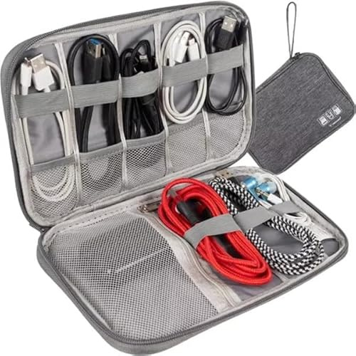 dalanor Estuche Organizador de Cables Electrónicos – Bolsa de Almacenamiento para Cargadores, USB, Auriculares, Power Bank y Accesorios – Compacto, Impermeable y de Viaje