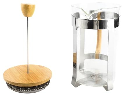 Dioche de Prensa Francesa de 27 Oz – Filtro de Alta Densidad y Tetera de Vidrio de Borosilicato Resistente Al Calor con de Madera – Preparación Rápida para café, té, Chocolate Caliente (27 onzas)