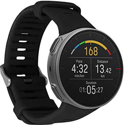 kwmobile Silikon Uhrenarmband für Polar Vantage V Armband - Ersatzarmband für Fitnesstracker - Wechselarmband Smartwatch - Schwarz