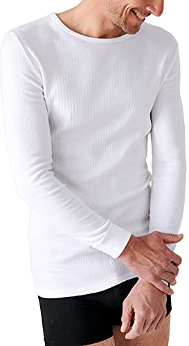 Damart Camiseta Thermolactyl Cuello Redondo, canalé Polar, Manga Larga Blanco M