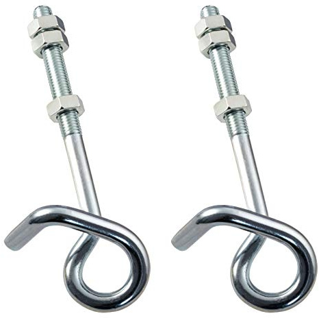 ALPENSTAHL Sicherheits-Schaukelhaken Set Schaukel-Befestigung mit Gewinde M12 x 80 mm | Decken-Haken universell zum Durchschrauben | Stahl verzinkt | 2 Stück - Schaukel-Aufhängung für schwere Lasten