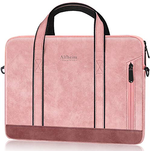 Alfheim 13.3 Pulgadas Ordenador Bolsa Blandas Paquete de Maletín de Cuero Resistente al Agua para Computadora Portátil con Hombro para Viajes/Negocios, Compatible con 13 MacBook Air/Pro M2/M1