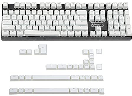 YMDK ANSI ISO PBT Doubleshot Shine Through Pudding Tastenkappen Geeignet für MX Mechanische Tastatur Corsair Razer DK SF KBD75 68 Keychron (White Pudding Full Set)