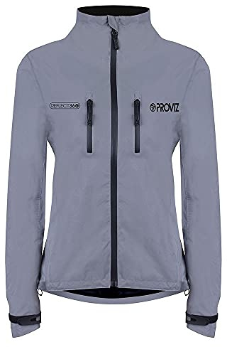 Proviz Women's REFLECT360 Waterproof Cycling Jacket Hi Visibility Reflective Cycling Coat