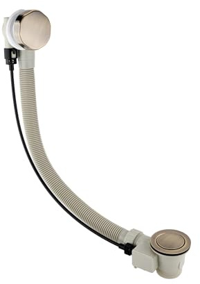 ENKI, W53, Antique Brass Bath Waste with Overflow and Pop Up Waste, Aged Brass | Solid Brass, Easy Install, Fittings Included, Pop-Up Click Clack, 1-Year Guarantee, Pop Up Plug, Easy Clean, Bathroom