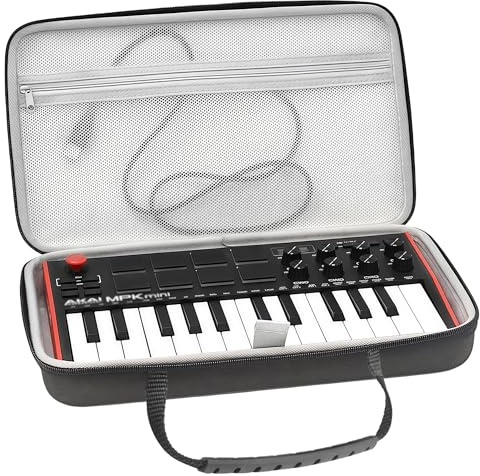 Musiin Premium Velvet Keyboard Case Compatible with LIVEN Texture,Evoke,XFM,Lofi-12, 8bit warps,AKAI Professional MPK Mini MK3,Hercules DJControl Mix Ultra,MIDI Controller Keyboard cover(Grey)