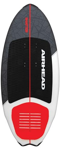 Airhead Shatter Composite 49 Wake-Riversurf Board for Beginner to Advanced Wake Surfers with Two Padded Foot Straps, EVA Traction Pads and Customizable fin Box