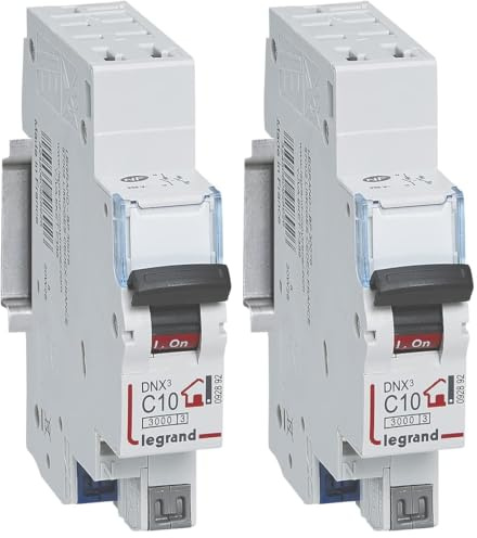 Legrand - Disjoncteur Phase + Neutre - 10A - bornes automatiques - 1 module